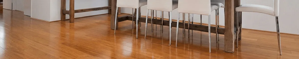 Professionally installed and refinished bamboo flooring in a residential home, showcasing smooth finish and natural wood tones in Myrtle Beach, SC